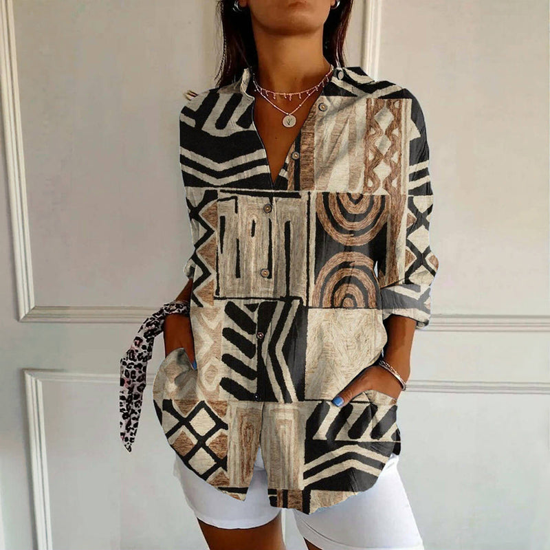 JIMENA™ | Blusa Con Estampado Abstracto