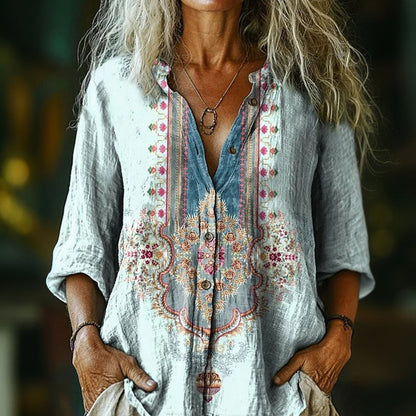 IRIS™ | Blusa Vintage Con Estampado Étnico